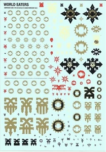 40K World Eaters Jakhals Transfers Decal Sheet 1 Sheet - Picture 1 of 1