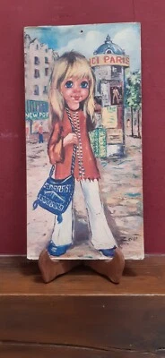 POULBOTS  tableau - impression sur carton pressé - Années 70 - Photo 1/2