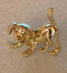 Vintage kleine niedliche goldene Welpe Hund Brosche Schmuck Pin 1960er Jahre Neu Neu Neu aus altem Lagerbestand - Bild 1 von 5