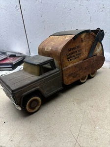 Vintage American Structo Sanitation Dept Garbage Truck Model 1960,s Tin Toy - Picture 1 of 24