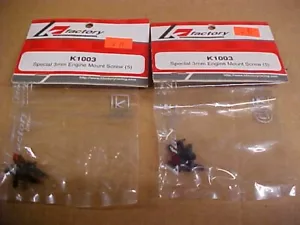 K FACTORY RACING K1003 LOT (2 PKGS) = SPECIAL 3MM ENGINE MOUNT SCREWS (5) (NEW) - Picture 1 of 2