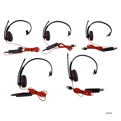 Plantronics C3215T Mono Headset W/detach C3200 USB Adapter Lot of 5 E5684 - Image 1 of 4