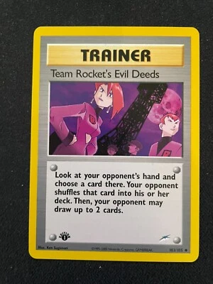 Team Rocket's Evil Deeds 103/105 Neo Destiny 1st Edition Pokemon TCG - LP+ - Image 1 of 2