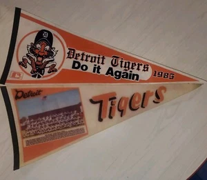 (2) 1977/1985 Detroit Tigers Spring Training/Do It Again Baseball Pennant Lot - Picture 1 of 3