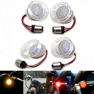 2 Pair Bullet LED Front Rear Turn Signal Light 1156 1157 Insert LED For Harley T - Picture 1 of 10