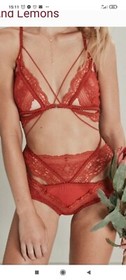 For Love And Lemons Skivvies Elsa Bralette (small) And Briefs (medium)