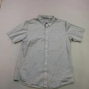 Travis Mathew Shirt Mens Large Short Sleeve Button Up Casual Golf Gray Stripes - Picture 1 of 9