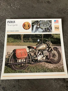 CARTE FICHE MOTO collection ATLAS INDIAN 750 CM3 TYPE 841 - Picture 1 of 1