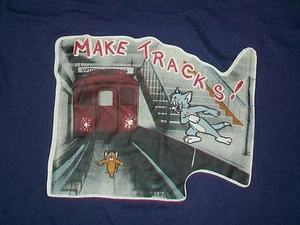 Camiseta promocional vintage de dibujos animados Tom Jerry New York Subway MGM 50/50 - Imagen 1 de 4