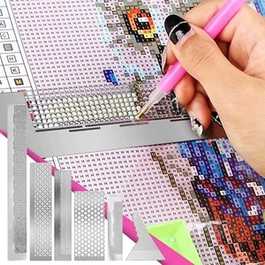 14 Pcs Diamond Painting Rulers, Stainless Steel Diamond Mesh Ruler, Diamond A... - Picture 1 of 10