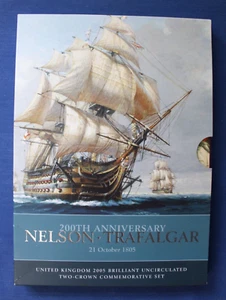 2005 Royal Mint £5 coin x 2 Pack "Nelson & Trafalgar" in Card Folder - Picture 1 of 4