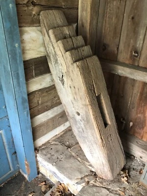 Large Hand Hewn Architectural Salvage Wood Focal Piece Barn Find Lancaster PA - Image 1 of 4