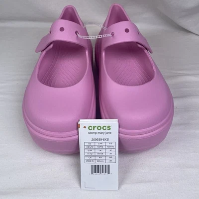 Crocs Stomp Mary Jane Nuevo Con Etiquetas Rosa Talla: M8/W10 Tacón Grueso Plataforma Foto 1 de 4