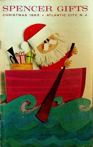 Spencer Gifts Christmas 1963 Catalog Santa Row Boat Atlantic City NJ - Picture 1 of 3