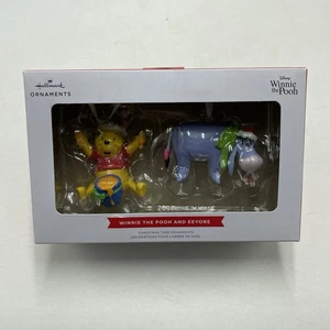 Hallmark Winnie the Pooh & Eeyore Christmas Tree Ornaments 2-Pack Brand New - Picture 1 of 2
