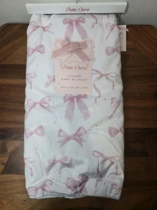 Petite Cherie ❤️Reversible Pink Bow Baby Blanket Coquette Dreamy collection NWT - Picture 1 of 5