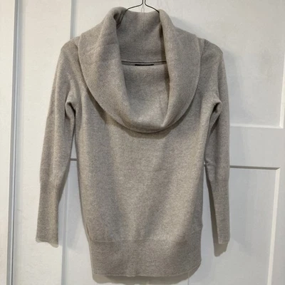 Lord & Taylor NWT Cashmere Women XSP Cowl Neck Long Sleeve Soft Cozy Light Gray - Изображение 1 из 4