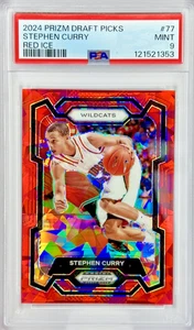 PSA 9 Stephen Curry #77 2024 Prizm Selecciones de Draft ROJO Crack Ice Prizm Coincidencia de Color  - Imagen 1 de 2