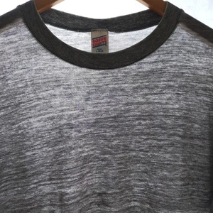 VTG 80's Soffe Paper Thin Blank T-shirt Men's L Gray Single Stitch Tri Blend USA - Picture 1 of 10