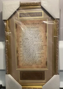 The Original 13 Rules Of Golf from 1744 Reproduction Print Custom Framed 17”x12” - Picture 1 of 5