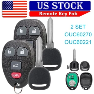 2 Replacement For 2007 - 2013 Chevrolet Tahoe 4B Remote Fob + Chip Key OUC60270 - Picture 1 of 9
