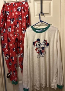 Disney Mickey & Minnie Adult Size 4XL Christmas Jammies Pajamas - Picture 1 of 8