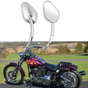 Chrome Motorcycle Rear View Side Mirrors For Harley Softail Standard Custom FXST - Picture 1 of 13
