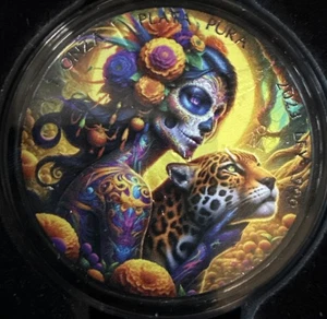 Moneda de plata .999 edición Big Cats de México Libertad Día de los Muertos de 1 oz 2023 - Imagen 1 de 17