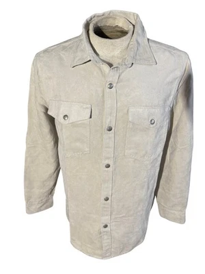 Banana Republic Faux Suede Snap Overshirt Jacket Men’s M Beige NWT - Image 1 of 4