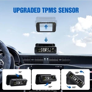 Tire Pressure Monitoring System (TPMS) Wireless, Solar and USB Charging - Picture 1 of 7