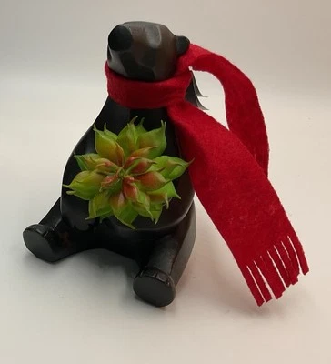 Oso con bufanda roja soporte para plantas de aire Tillandsia maceta vida silvestre maceta individual Foto 1 de 4