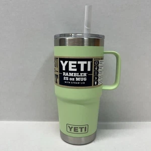 Yeti Rambler 25 oz. Becher mit Strohhalmdeckel Vakuumisoliert Schlüssel Limette NEU - Bild 1 von 3