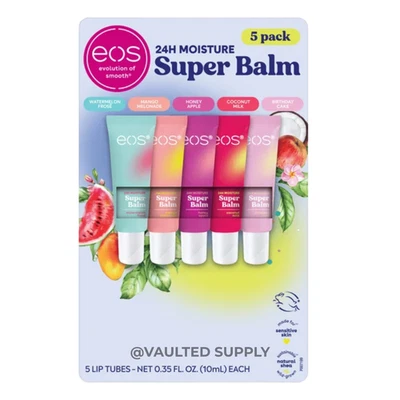 EOS Super Balm 24H Moisture Lip Balm 5 Tubes Pack – Choose 1 Pack or 2 Pack - Image 1 of 4