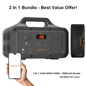 VOLTX 800W 518Wh Portable Power Station Solar Generator RV & Power Bank 2 IN 1 - Picture 1 of 24