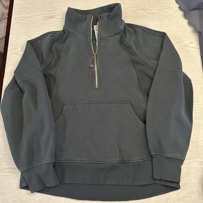 Lululemon Scuba Oversized Half-Zip Sweatshirt M/L Green With Gold Zipper EUC - Image 1 of 4