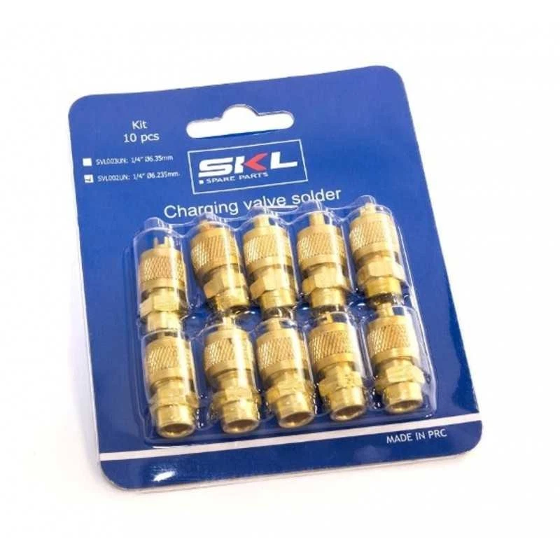 UNIVERSALE 10PZ VALVOLINE CARICA A SALDARE PER FRIGORIFERO 1/4 6,25mm