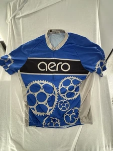 Camisa de ciclismo Aerotech Designs 4XL cremallera completa manga corta azul - Imagen 1 de 7