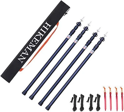 HIKEMAN Tent Poles Camping Poles for Tarp Awning Canopy Porch Sun Sails Tarpauli - Image 1 of 4