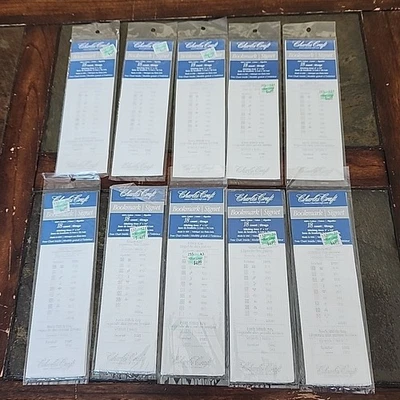 10 marcadores artesanales Charles con borde de flecos algodón blanco 18ct Aida 2" x 7,5" Foto 1 de 4