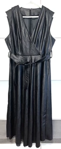 schwarzes Elegantes Leder Kleid Gr. XL 42/44 - Bild 1 von 8