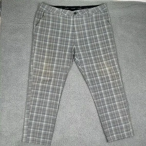Travis Mathew Pants Mens 38 Gray Blue Plaid Casual Golf Trousers Pockets - Picture 1 of 7