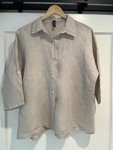 Venti6 Beige 100% Leinen Hemd - Damen Small - Made In Italy 🇮🇹 - Bild 1 von 10