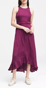 NWT Banana Fit-and-Flare Maxi Dress In Raspberry Size 14 - Picture 1 of 14