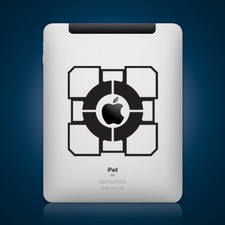 Portal Companion Cube Sticker Die Cut Decan for iPad Tablet Self Adhesive Vinyl