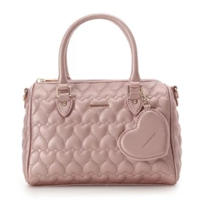 Samantha Vega Eternal Heart Quilt Mini Boston Bag 2Way PINK NEW - Picture 1 of 20