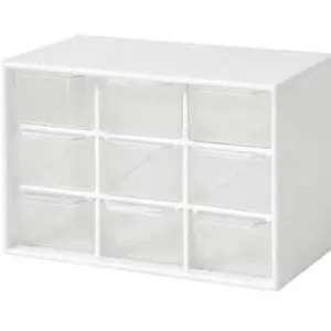 Mini Storage Drawers Small 9 Drawers Organizer Bins Stackable Clear Plastic Box - Picture 1 of 9