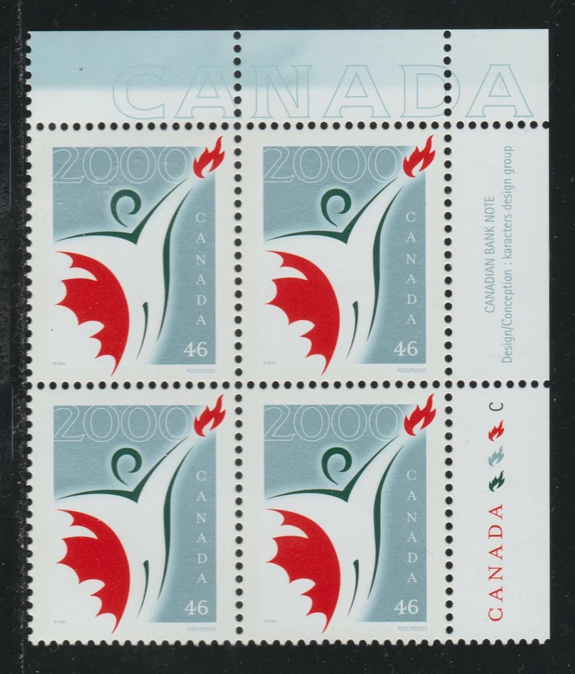 2000 Canada SC# 1835 UR - Canadian Millennium Program Plate Block M-NH # 3463b - Image 1 of 1
