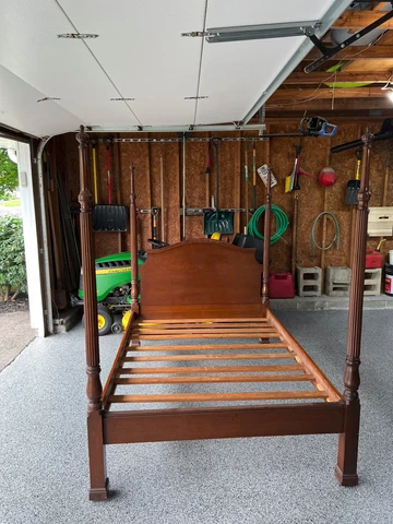 Antique Bed Set, solid wood, ca 1940's, may be mahogany Cover