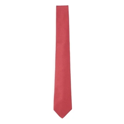Corbata Luigi Borrelli estrecha 2 3/8" rojo rubí macizo extrafina seda satinada Foto 1 de 3