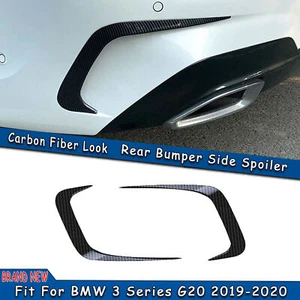 Carbon Fiber Look Rear Side Spoiler Air Vent Trim For BMW 3 Series G20 2019-2023 - Picture 1 of 7